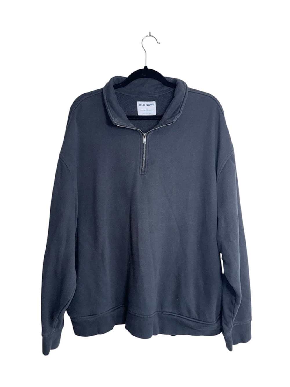 Old Navy Rotation Quarter Zip Sweatshirt Charcoal Gray Pullover XXLarge Men’s
